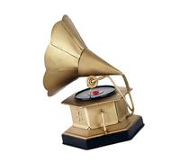 Xanorrg Modèle De Gramophone Décoratif en Métal Présentoir D'étagère Nostalgique Sculpture Phonographe Vintage Centres Table Salon Décors Maison Modèle Gramophone Antique