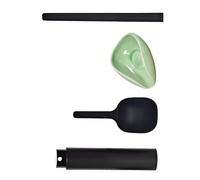 Xanorrg Plateau De Mesure Café Multifonctionnel avec Cuillères en Remuant Texture Céramique pour Dose Cuisine Précise Cuisine Accessoires Café Céramique Essentiels avec Cuillère Remuant