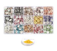 Xanorrg Rhinestones Rondelle Spacer Beads Delicate Rondelle with Sparkling Crystals for Elegant Jewelry Creation Iron Based Spacer