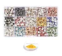 Xanorrg Rhinestones Rondelle Spacer Beads Delicate Rondelle with Sparkling Crystals for Elegant Jewelry Creation Iron Based Spacer