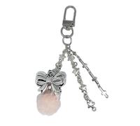 Xanorrg Sweet Bowknot Chain Hair Ball Cross Star Pendant Pendent Keychain Girl Charm Decarc À Pour Femmes