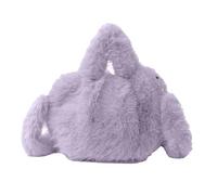 Xanorrg Women's Winter Fall Fuzzy Shoulder Bag Faux Furs Plush Crossbody Candy Color Round Handbag Purse For Shopping Casual Round Shape