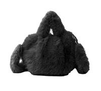 Xanorrg Women's Winter Fall Fuzzy Shoulder Bag Faux Furs Plush Crossbody Candy Color Round Handbag Purse For Shopping Casual Round Shape