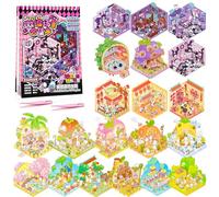Xanthelle 3D Stickers, DIY 3D Stickers Scène & Set de Stickers Mini Maison Halloween, Style Micro Horreur Festivals Chinois, Thérapie Sticker pour Réduction du Stress