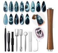 Xanthelle Cat Eye Magnet, 10 pièces accessoires pour ongles et conception d'ongles, aimant cat eye pour art des ongles, stylo magnétique 3-en-1, pour une manucure hivernale, ensemble de 10 pour un