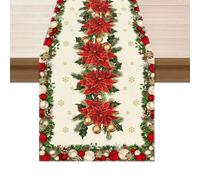 Xanthelle Chemin de Table Noël, Chemin de Table de Noël, décoration de Noël intérieure, décorations de Noël, Chemin de Table déco Noël 13x72 Pouces