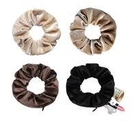 Xanthelle élastique à cheveux avec fermeture éclair, accessoire malin pour voyage, indispensable vacances pour femmes, chouchou en velours avec poche secrète comme cachette pour argent à la plage et