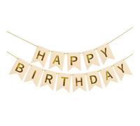 Xanthelle Guirlande Joyeux Anniversaire, Guirlande d'anniversaire rose pâle avec lettres dorées, Bannière déco pour anniversaire, fête et célébration, Bannière Joyeux Anniversaire à suspendre
