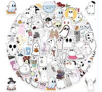 Xanthelle Halloween Sticker, 100 adorables stickers de fantômes pour enfants, décoration de fenêtre et de fantômes Kawaii, idéal pour fête d'Halloween et bricolage