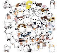 Xanthelle Halloween Sticker, 100 autocollants fantômes adorables pour enfants, décoration de fenêtre et fantômes Kawaii, idéal pour fête d'Halloween et bricolage