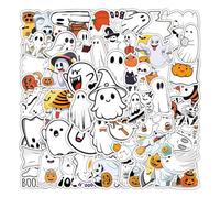 Xanthelle Halloween Sticker, 100 autocollants fantômes adorables pour enfants, décoration de fenêtre et fantômes Kawaii, idéal pour les fêtes d'Halloween et les travaux manuels