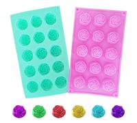 Xanthelle moules en silicone pour bougies, ensemble de 2 moules en silicone pour fleurs, Omnia moule en pour bougies, résine époxy & savon, ensemble de bricolage adulte