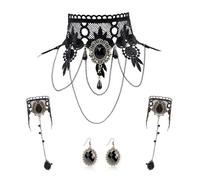 Xanthelle Steampunk Femme, Costume de Vampire Femme Bijoux Gothiques Pour Vampire Collier Accessoires de Vampire