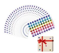 Xanthelle Sticker Glitzer, 1800 Autocollants Brillants en Forme de cœur colorés, Autocollants pour Enfants et Filles, Autocollants cœurs Brillants pour récompense et Noël