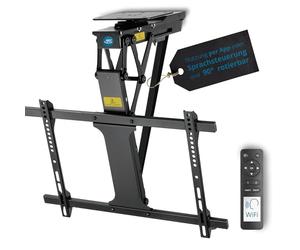 Xantron® DEHA-600E-Roto Support de Plafond pour TV Électrique, Pliable, Inclinable et Rotatif, 32 à 75 Pouces, Commande Vocale, pour Téléviseur et Moniteur