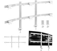 Xantron Support Moniteur 6 écrans 17-32 Pouces, pivotant, inclinable | Têtes Quick Release réglables individuellement, pince de table, gestion des câbles, VESA 75/100, 8 kg par bras