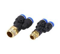 XaoHuaS Connecteur pneumatique M5 en Forme de Y, 3 Voies, for Outil à gaz, raccord à dégagement Rapide, 20 pièces(PX 10-03)