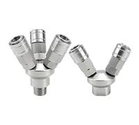 XaoHuaS Connecteur Rapide 2/3 Voies autobloquant de Type C for compresseurs de gaz, coupleur Multi-tuyaux, Outil de Montage pneumatique 37MD 1 pièces(Smv Pt3/4 Male)