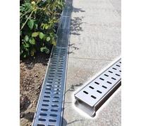 XaoJns Grille de Drainage de Jardin en Acier Inoxydable - Siphon de Sol Amovible for la Gestion des eaux de Pluie(60cmx10cmx4cm 1 Pack)