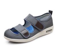XAOLPLH Chaussures diabétiques pour hommes Pantoufles pour personnes âgées Très Large Chaussons pour l'œdème et les pieds enflés Antidérapant avec 3 paires de semelles amovibles,38