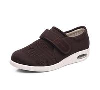 XAOLPLH Chaussures pour diabétiques pour Hommes, Chaussures Larges, Chaussons pour Personnes âgées, arthrite, œdème, valgus du Pouce, Chaussures de Marche réglables à Coussin d'air,41EU