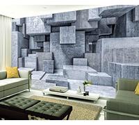 XAONUO Espace Papier Peint Mural 3D Gris Espace Architecture 350X254Cm Papier Peint Intissé Trompe L'Oeil Tapisserie Photo Auto-Adhésif Poster Tableaux Muraux Décoration Murale