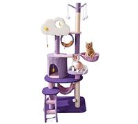 XAoSCd Arbres À Chat Cadre d'escalade pour Chat Violet Nid De Chat Arbre À Chat Colonne À Gratter Grande Tour Planche À Gratter pour Chat Jouets Plateforme Jump Villa,C