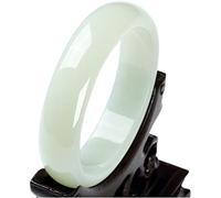 XAoSCd Bracelet En Jade Naturel Hetian Pour Femmes, Bijoux En Jade Blanc Suet Avec Certificat (64Mm)