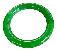 XAoSCd Bracelet Jonc En Jade Vert Birman Naturel Pour Femme, Bracelet Rond En Jadéite, Boîte À Bijoux Avec Certificat Cadeau Pour Femme (Unicolore 52 Mm)