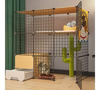 XAoSCd Cages pour Chats, Cages pour Chats D'Intérieur, Parc pour Chats, Enclos Extérieur pour Chats avec Toilettes, Grand Espace Libre, Petits Chats, Litière pour Chats pour 1,A-111 * 49 * 109cm