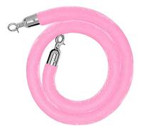 XAoSCd Corde De Colonne, Barrières De Contrôle des Foules pour Poteaux De File D'Attente, Barrière De Sécurité en Corde avec Crochets Plaqués Argent, Corde Épaisse pour Barriè-Pink-1.5m/5ft