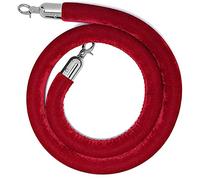 XAoSCd Corde De Colonne, Barrières De Contrôle des Foules pour Poteaux De File D'Attente, Barrière De Sécurité en Corde avec Crochets Plaqués Argent, Corde Épaisse pour Barriè-Red-2.5m/8.2ft
