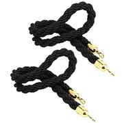 XAoSCd Corde De Colonne, Corde De Poteau VIP Noire, Longue Corde De Suspension pour Le Contrôle des Foules, Séparateur De File D'Attente avec Mousqueton Doré-1m/3.28ft