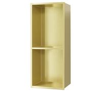 XAoSCd Étagère de douche en acier inoxydable étanche pour salle de bain/shampoing/articles de toilette, décoration de garde-manger, niche en métal pour meuble TV, doré, 70 x 28 x 12,5 cm