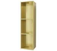 XAoSCd Étagère de douche en acier inoxydable étanche pour salle de bain/shampoing/articles de toilette, décoration de garde-manger, niche en métal pour meuble TV, doré, 90 x 28 x 12,5 cm