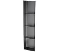 XAoSCd Étagère de salle de bain en acier inoxydable avec design creux, étagère de rangement intégrée pour chambre à coucher, bureau, cuisine, shampoing/articles de toilette, rouge - 28 x 120 x 12,5 cm