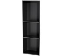 XAoSCd Étagère de salle de bain en acier inoxydable, étagère encastrée avec design creux, étagère de rangement intégrée pour chambre à coucher, bureau, cuisine, shampoing/articles de toilette, noir