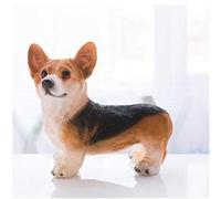 XAoSCd Mini Statue Décorative Apportant Paix Et Prospérité, Figurine Décorative, Statue De Welsh Corgi, Modèle De Chien Corgi Porte-Bonheur, Figurine Mignonne, Sculpture D'Anima,A
