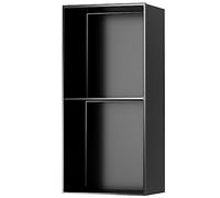 XAoSCd Niche de douche en acier inoxydable, étagère de rangement encastrée monobloc pour articles de toilette de shampooing, support de douche pour bricolage, installation facile, noir - 28 x 70 x