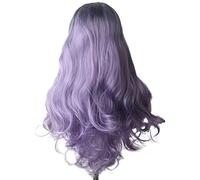 XAoSCd Perruque Cheveux Ondulés Perruque Synthétique Longue Bleue Perruques De Cosplay pour Femmes Colorées Rouge Rose Blond Violet Marron Vert Noir Bordeaux Gris Perruques pour Femmes (8 28 Pouces)