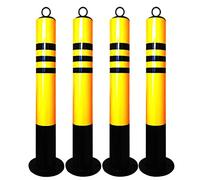 XAoSCd Poteau De Barrière De Sécurité, Poteau De Borne pour Allées Réfléchissant, Poteau De Stationnement De Sécurité Jaune, pour Le Contrôle De La Circulation, Poteau De Barr-65CM/26IN