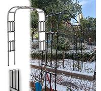 XAoSCd Support d'escalade pour Arche De Treillis De Jardin, Tuyau en Acier + Cadre De Vigne Grimpante en PE Tonnelle De Décoration Florale,Black-3.5x2.67x0.5m