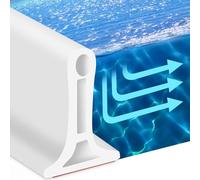 Xaosin 2M Barrière de douche Autocollante 360° pliable Lèvre de douche Lèvre en caoutchouc Joint d'étanchéité Barrière d'eau Douche Barrière d'eau pour cuisine Toilette Salle de bain Cabine de douche