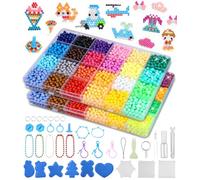 Xaosin Recharge Aquabeads, 6000 Perles à Eau avec 30 Couleurs, Kit Perles Fusion à l'Eau sans Fer, Inclus Vaporisateur, Modèles, Stylo, Pince, Loisir Créatif Enfant 4 Ans+, Cadeau Anniversaire