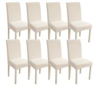 xapuo Housses De Chaise en Fleece Polaire Épais - Élastique, Lavable Machine, pour Salle À Manger Et Hôtel(Pearl White,8pcs)