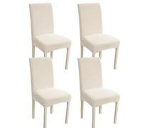 xapuo Housses De Chaise en Polaire - Élastiques Épaisses, Amovibles Et Lavables Machine pour Cuisine Maison Hôtel(Pearl White,4pcs)