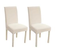 xapuo Housses De Chaise en Polaire - Élastiques Épaisses, Amovibles Et Lavables Machine pour Cuisine Maison Hôtel(Pearl White,2pcs)