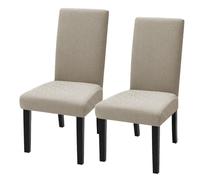 xapuo Housses de Chaise Imperméables, Hautes Élastiques Enveloppantes pour Cuisine, Restaurant & Banquet à la Maison(Khaki,2pcs)