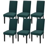 xapuo Housses de Chaise Imperméables, Hautes Élastiques Enveloppantes pour Cuisine, Restaurant & Banquet à la Maison(Dark Green,6pcs)