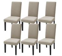 xapuo Housses de Chaise Imperméables, Hautes Élastiques Enveloppantes pour Cuisine, Restaurant & Banquet à la Maison(Khaki,6pcs)